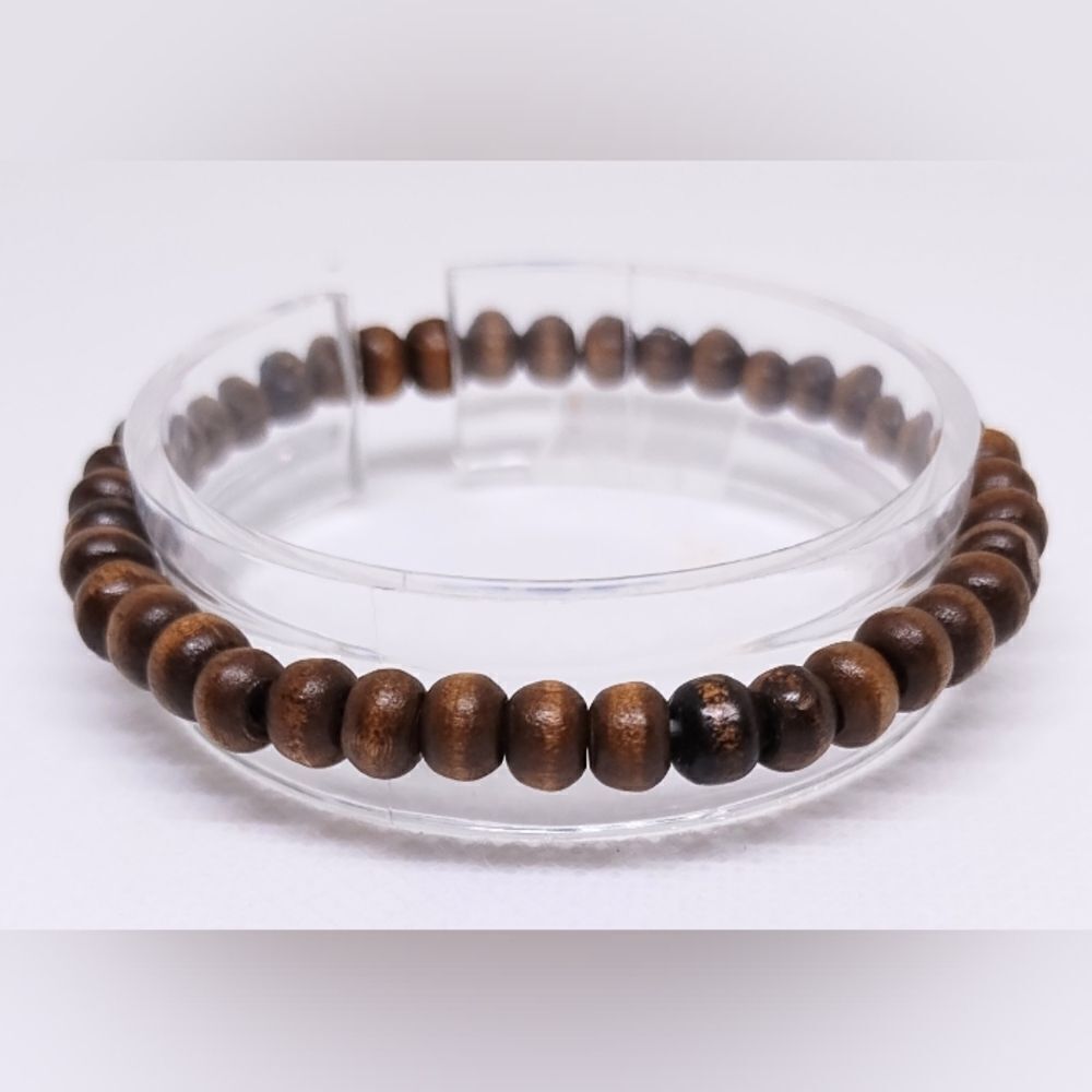 Men's‎ bracelet beaded beads brown new e36